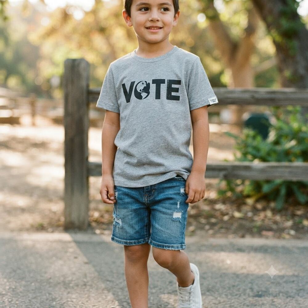 Streetwear Tucker + Tate Boys or Girls Gray Vote Graphic T-Shirt NWT 3